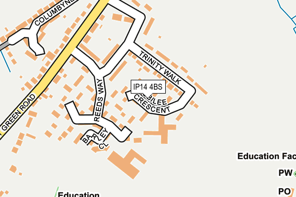 IP14 4BS map - OS OpenMap – Local (Ordnance Survey)