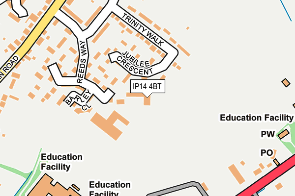 IP14 4BT map - OS OpenMap – Local (Ordnance Survey)