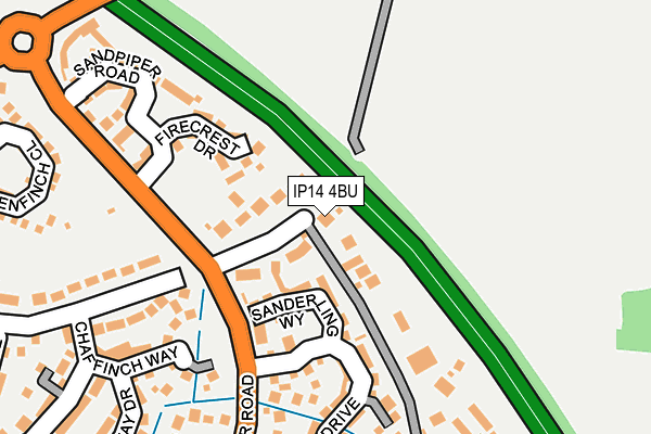 IP14 4BU map - OS OpenMap – Local (Ordnance Survey)