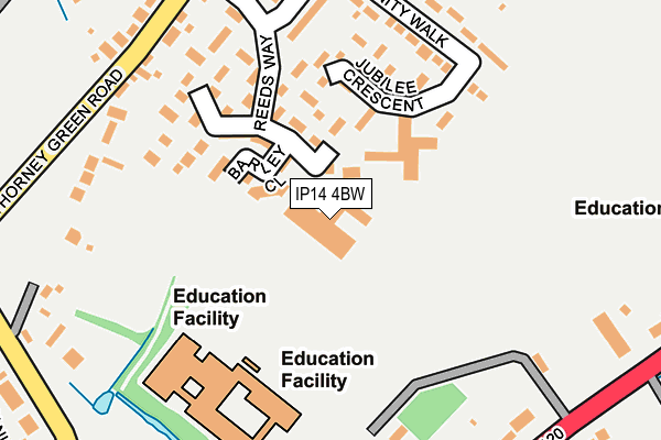 IP14 4BW map - OS OpenMap – Local (Ordnance Survey)