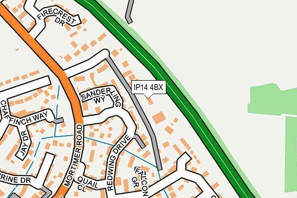 IP14 4BX map - OS OpenMap – Local (Ordnance Survey)