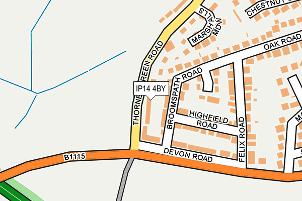 IP14 4BY map - OS OpenMap – Local (Ordnance Survey)