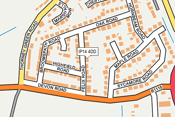 IP14 4DD map - OS OpenMap – Local (Ordnance Survey)
