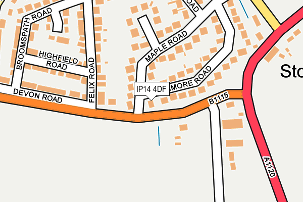 IP14 4DF map - OS OpenMap – Local (Ordnance Survey)