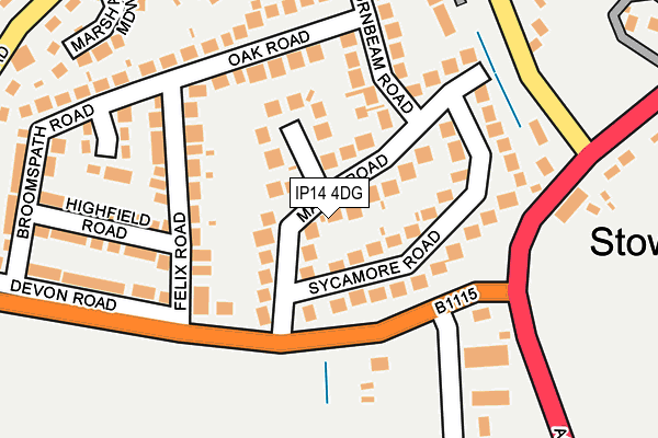 IP14 4DG map - OS OpenMap – Local (Ordnance Survey)