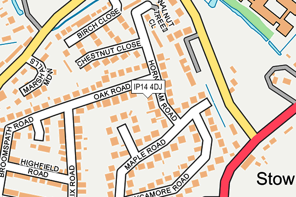 IP14 4DJ map - OS OpenMap – Local (Ordnance Survey)
