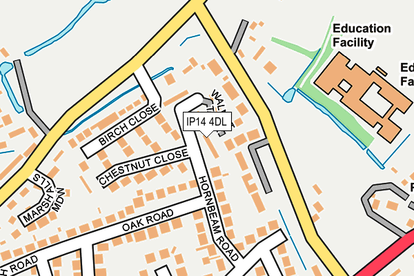 IP14 4DL map - OS OpenMap – Local (Ordnance Survey)