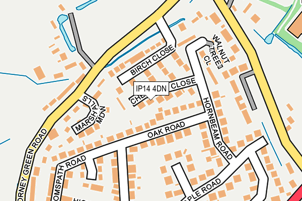 IP14 4DN map - OS OpenMap – Local (Ordnance Survey)
