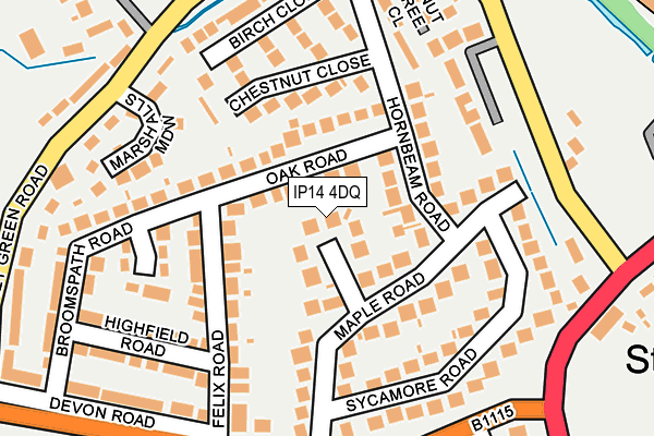 IP14 4DQ map - OS OpenMap – Local (Ordnance Survey)