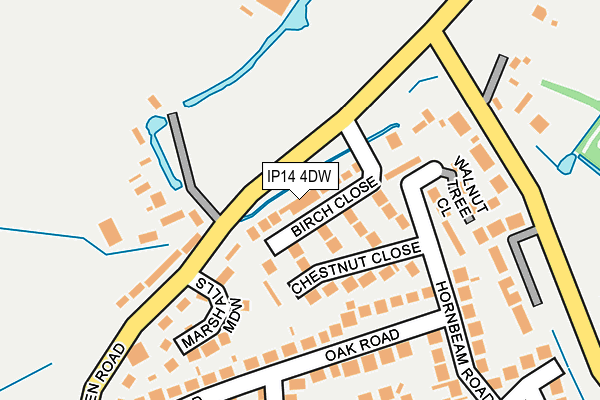 IP14 4DW map - OS OpenMap – Local (Ordnance Survey)