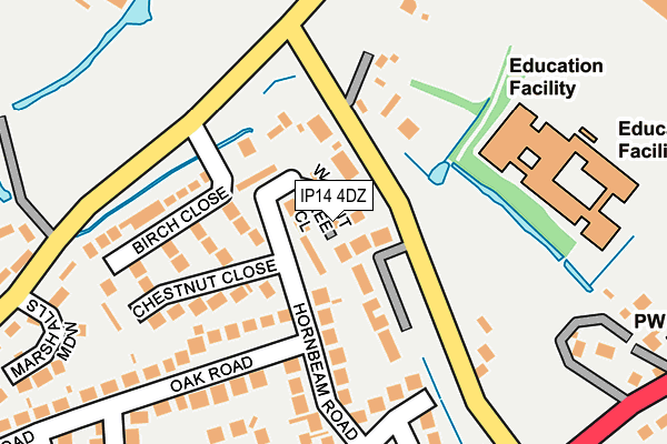 IP14 4DZ map - OS OpenMap – Local (Ordnance Survey)