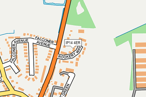 IP14 4ER map - OS OpenMap – Local (Ordnance Survey)