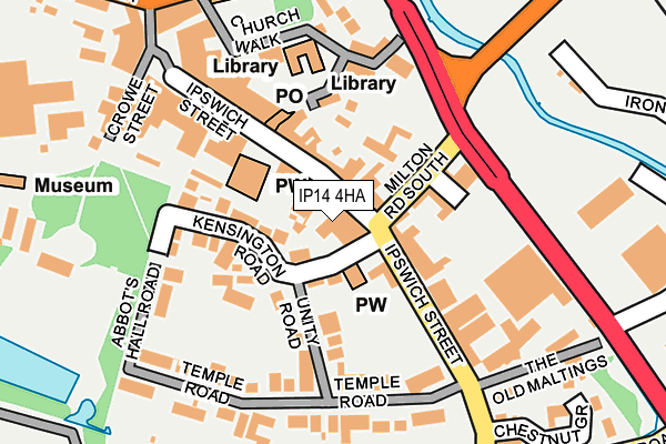 IP14 4HA map - OS OpenMap – Local (Ordnance Survey)