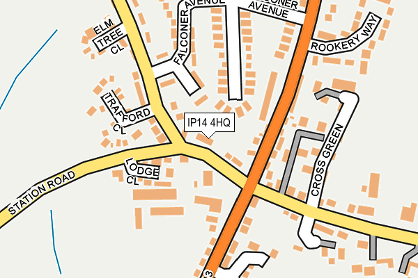 IP14 4HQ map - OS OpenMap – Local (Ordnance Survey)