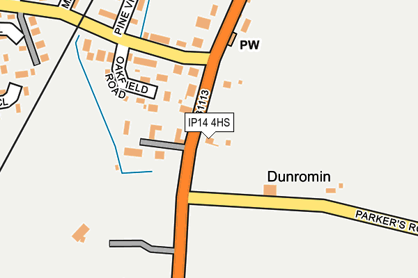 IP14 4HS map - OS OpenMap – Local (Ordnance Survey)