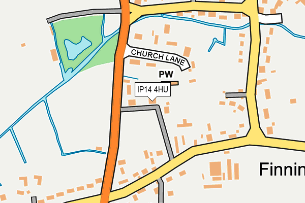 IP14 4HU map - OS OpenMap – Local (Ordnance Survey)