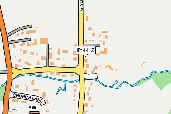 IP14 4HZ map - OS OpenMap – Local (Ordnance Survey)