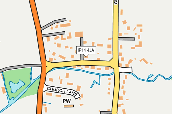 IP14 4JA map - OS OpenMap – Local (Ordnance Survey)