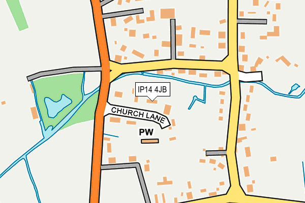 IP14 4JB map - OS OpenMap – Local (Ordnance Survey)