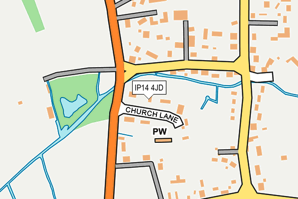 IP14 4JD map - OS OpenMap – Local (Ordnance Survey)