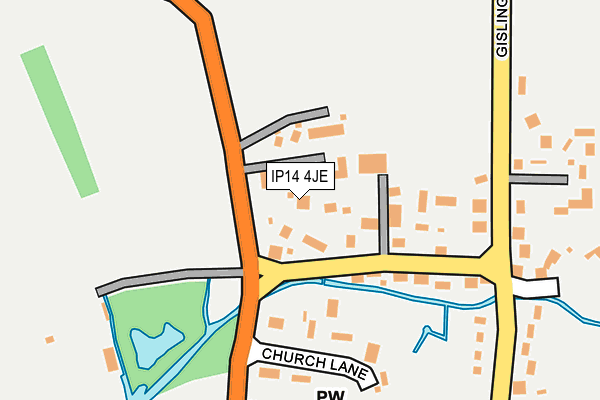 IP14 4JE map - OS OpenMap – Local (Ordnance Survey)