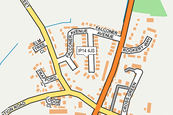 IP14 4JS map - OS OpenMap – Local (Ordnance Survey)