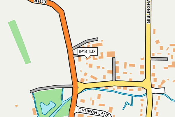 IP14 4JX map - OS OpenMap – Local (Ordnance Survey)