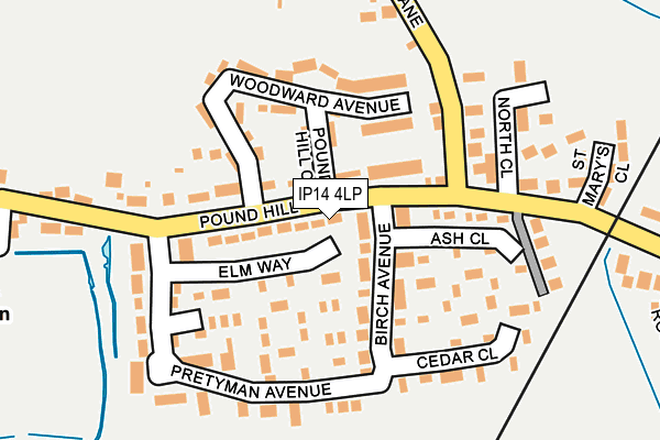 IP14 4LP map - OS OpenMap – Local (Ordnance Survey)
