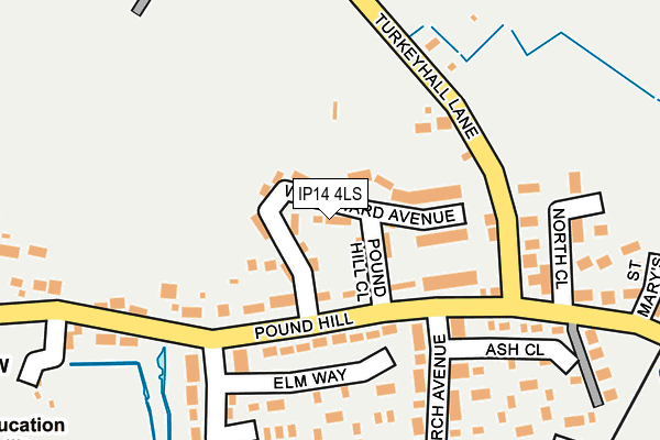 IP14 4LS map - OS OpenMap – Local (Ordnance Survey)