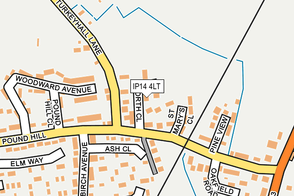 IP14 4LT map - OS OpenMap – Local (Ordnance Survey)