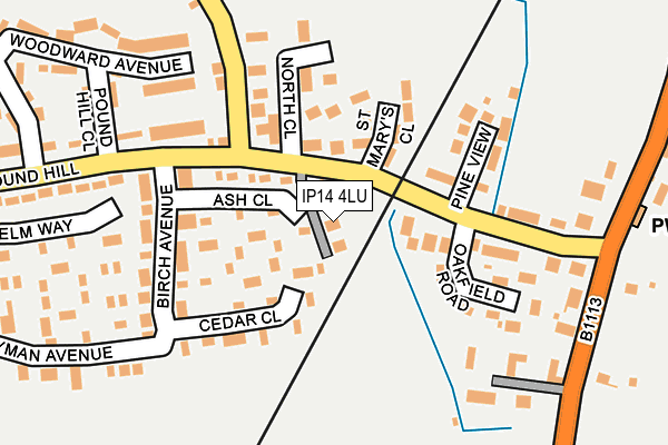 IP14 4LU map - OS OpenMap – Local (Ordnance Survey)