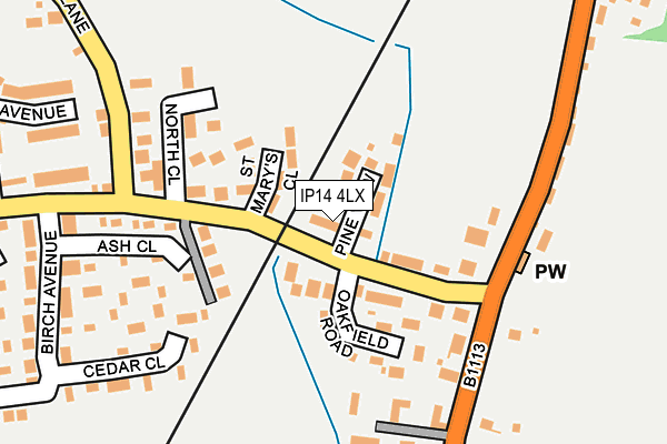 IP14 4LX map - OS OpenMap – Local (Ordnance Survey)