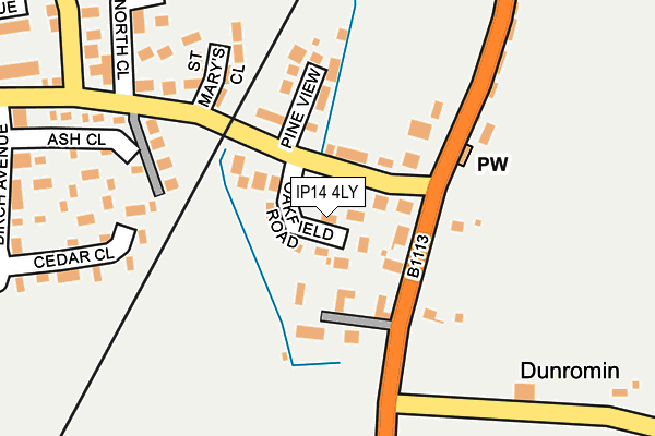 IP14 4LY map - OS OpenMap – Local (Ordnance Survey)