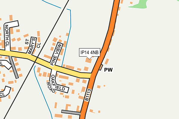 IP14 4NB map - OS OpenMap – Local (Ordnance Survey)