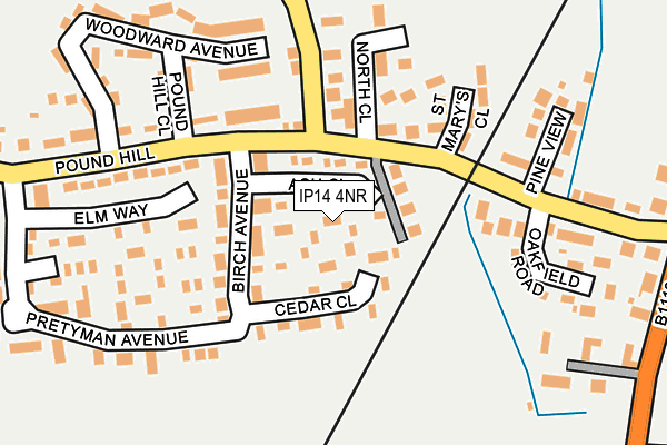 IP14 4NR map - OS OpenMap – Local (Ordnance Survey)