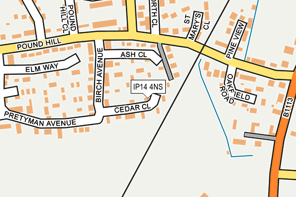 IP14 4NS map - OS OpenMap – Local (Ordnance Survey)