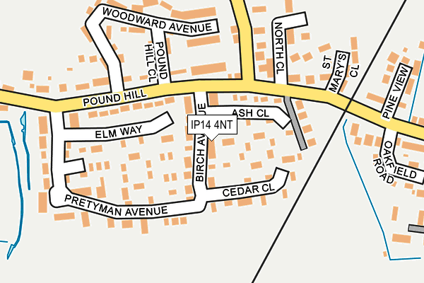 IP14 4NT map - OS OpenMap – Local (Ordnance Survey)