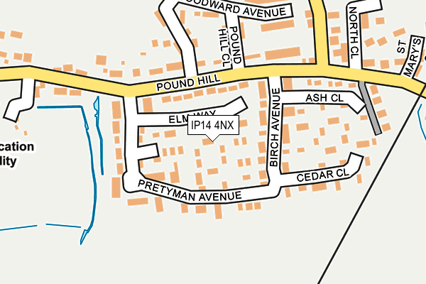 IP14 4NX map - OS OpenMap – Local (Ordnance Survey)