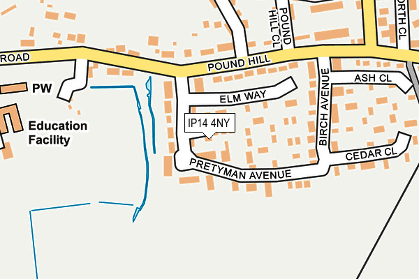 IP14 4NY map - OS OpenMap – Local (Ordnance Survey)