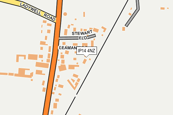 IP14 4NZ map - OS OpenMap – Local (Ordnance Survey)