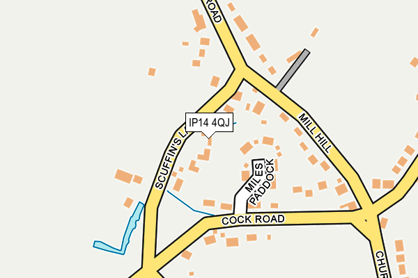 IP14 4QJ map - OS OpenMap – Local (Ordnance Survey)