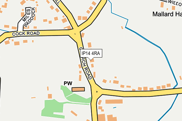 IP14 4RA map - OS OpenMap – Local (Ordnance Survey)