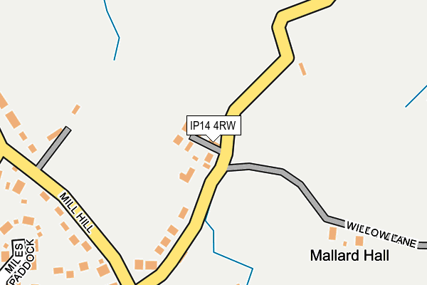 IP14 4RW map - OS OpenMap – Local (Ordnance Survey)