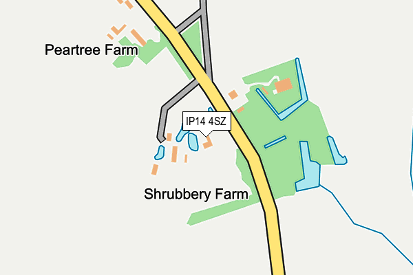 IP14 4SZ map - OS OpenMap – Local (Ordnance Survey)