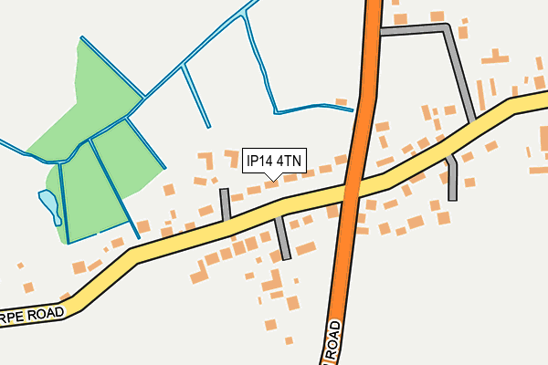IP14 4TN map - OS OpenMap – Local (Ordnance Survey)