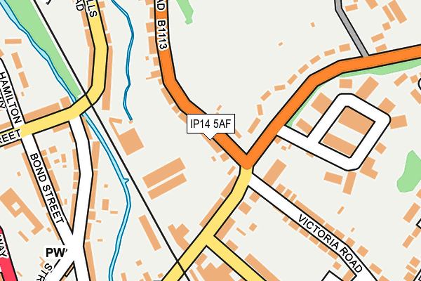 IP14 5AF map - OS OpenMap – Local (Ordnance Survey)