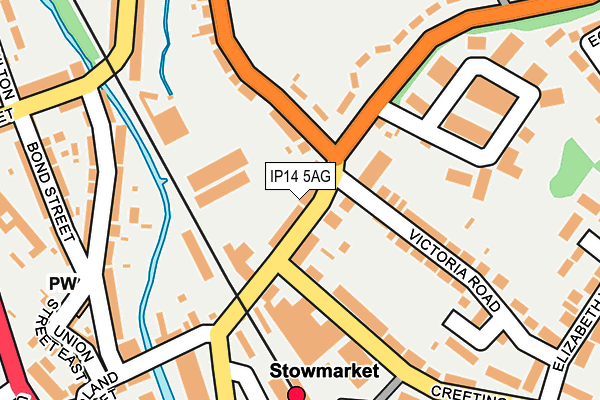 IP14 5AG map - OS OpenMap – Local (Ordnance Survey)