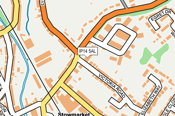 IP14 5AL map - OS OpenMap – Local (Ordnance Survey)