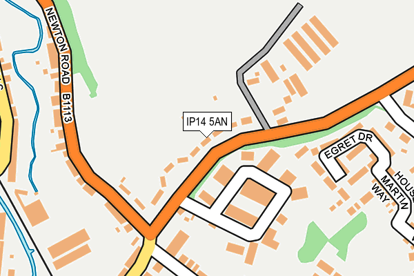 IP14 5AN map - OS OpenMap – Local (Ordnance Survey)