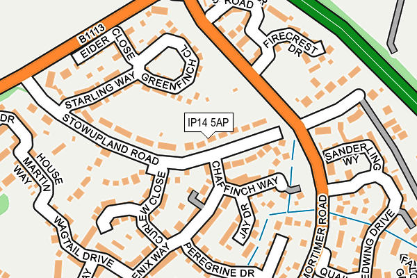 IP14 5AP map - OS OpenMap – Local (Ordnance Survey)